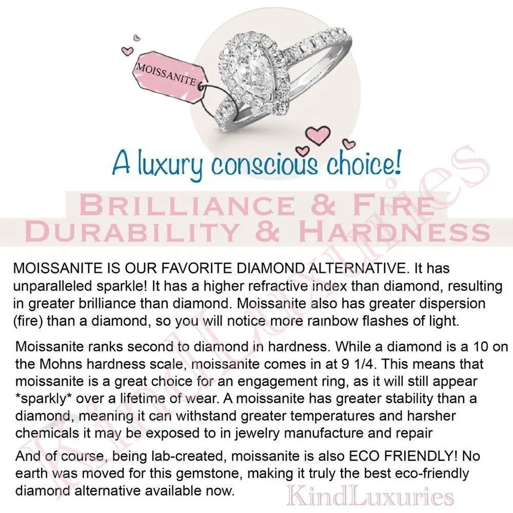 💎116💎 3.5 Ct Moissanite 925 Sterling Silver Heart‎ Pendant Necklace